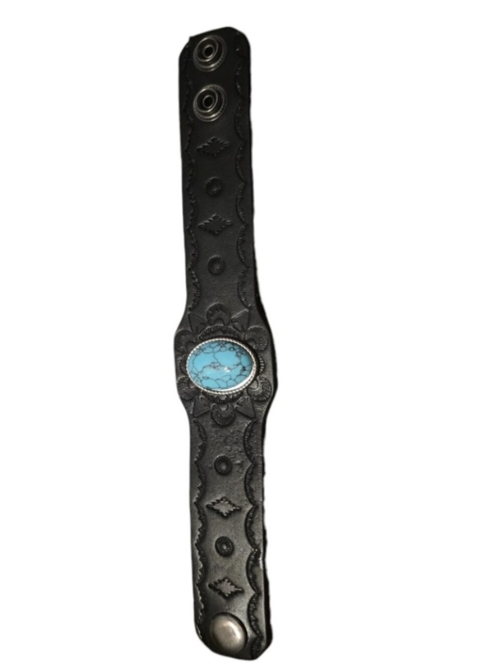 Leather Turquoise Snap Bracelet NWT